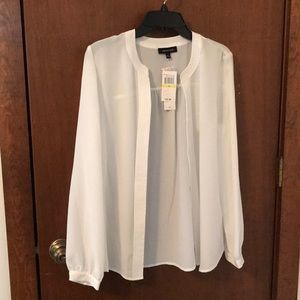 Spense sheer white blouse